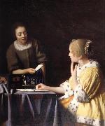 Johannes Vermeer Mistress and maid china oil painting reproduction